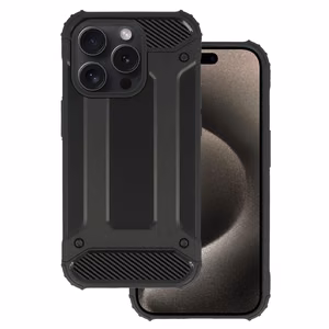 Šarvuotas Anglies Dėklas telefonui Iphone 15 Pro Juodas