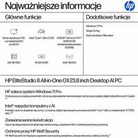 HP EliteStudio 8 G1i AI kompiuteris Intel Core Ultra 5 235 cm (23,8") 1920 x 1080 px jutiklinis ekranas Viskas viename kompiuteris 16 GB DDR5-SDRAM 512 GB SSD Windows 11 Pro Wi-Fi 7 (802.11be) Sidabrinis