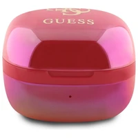 Guess Bluetooth ausinės GUTWSJ144ESF TWS + įkrovimo stotelė fuksijos/fuksijos perlamutrinės 4G spausdintas logotipas