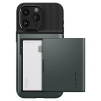 Spigen Slim Armor CS dėklas telefonui iPhone 15 Pro Max - tamsiai žalias