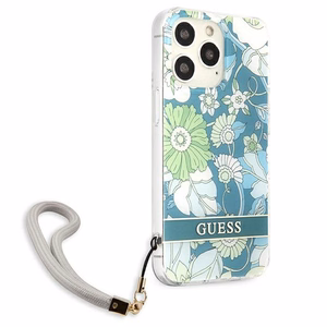 Guess GUHCP13LHFLSN iPhone 13 Pro / 13 6.1" žalias/žalias kietas dėklas Gėlių Dirželis