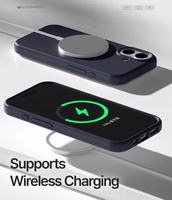 Dėklas Mercury Pure Magsafe Silicon Case Apple iPhone 17 tamsiai mėlynas