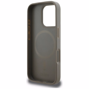 DKNY languotas raštas Magnetinis iPhone 16 Pro dėklas - smėlio spalvos