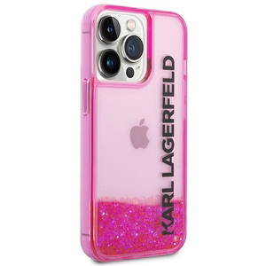 Karl Lagerfeld KLHCP14XLCKVF iPhone 14 Pro Max 6.7 "rožinis / rožinis kietasis dėklas su skystu blizgučiu Elong
