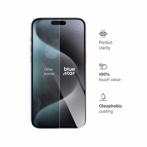 Закалённое стекло для iPhone 15 PRO MAX Blue Star