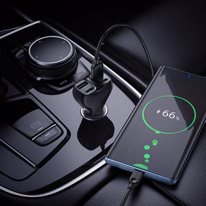 Borofone Car charger BZ35 Leader - 2 x Type C + USB - PD 30W black