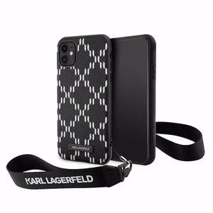 Karl Lagerfeld KLHCN61SAKLMBSK iPhone 11 / Xr 6.1" чёрный/чёрный хардкейс Monogram Losange Saffiano