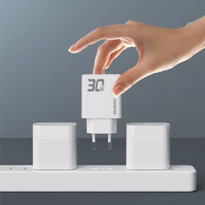 Įkroviklis Dudao A30EUL baltas 30W (1xPD / 1xQC3.0) + Type-C / Lightning laidas