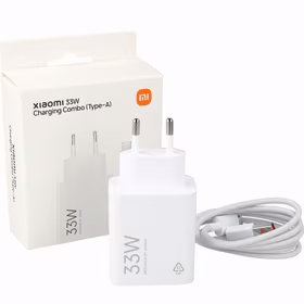 Xiaomi MDY-16-EF 1xUSB-A 33W sieninis įkroviklis su 3A USB-C kabeliu - baltas