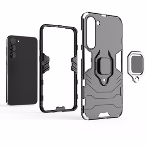 Ring Armor dėklas Samsung Galaxy S23+ šarvuotas dangtelis magnetinis laikiklis žiedas juodas