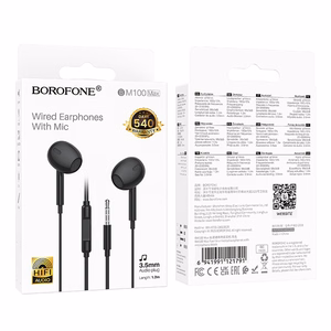 Borofone ausinės BM100 Max Fuente su mikrofonu juodos