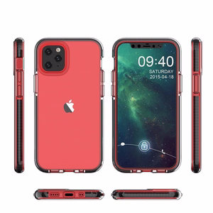Spring Case skaidrus TPU gelio apsauginis dėklas su spalvotu rėmeliu iPhone 13 mini geltonas