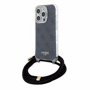 Guess Crossbody Cord 4G Print dėklas telefonui iPhone 15 Pro – juodas