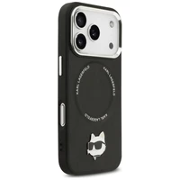 Karl Lagerfeld Choupette Pin Magnetinis dėklas telefonui iPhone 17 Pro Max - juodas