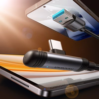 Joyroom S-A56 EnjoyX serijos 90° USB-A - USB-C 3A kabelis 1.2m - juodas