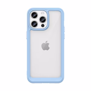 iPhone 15 Pro Max Outer Space усиленный чехол с гибкой рамкой - синий