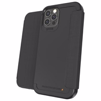 Piniginės tipo dėklas Gear4 D3O Wembley Flip Wallet iPhone 12 / 12 Pro juodas