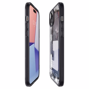 Spigen Ultra Hybrid Mag dėklas su MagSafe iPhone 15 Plus - tamsiai pilkas (Zero One raštas)