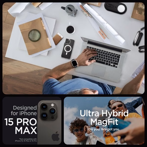 Dėklas telefonui Spigen Ultra Hybrid Magnētiskais MagSafe iPhone 15 Pro Max - baltas (m)