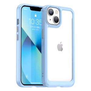 Outer Space dėklas telefonui iPhone 14 Plus kietas dangtelis su geliniu rėmeliu mėlynas