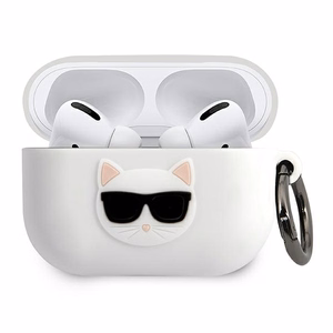 Karl Lagerfeld KLACAPSILCHWH AirPods Pro dėklas baltas Silicone Choupette