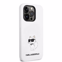 Karl Lagerfeld KLHCP14LSNCHBCH iPhone 14 Pro 6.1" kietas dėklas baltas/baltas Silikoninis Choupette