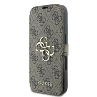 Guess 4G Metal Logo dėklas telefonui iPhone 16 - rudas