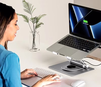 Reguliuojamas nešiojamojo kompiuterio stovas + USB-C HDMI šakotuvas Unitek D1109B01 PD 100W