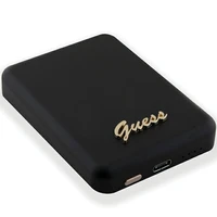 Magnetinė išorinė baterija Guess MagSafe Metal Script Logo 5W 3000mAh (juoda)