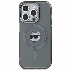 Karl Lagerfeld KLHMP15XHLSCHK iPhone 15 Pro Max 6.7" juodas kietasis dėklas IML Metal Choupette Head Magnetinis (MagSafe)