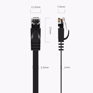 Orico PUG-C6B CAT6 1000Mbps RJ45 Ethernet Network Cable, Flat LAN, 3m, Black