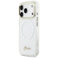 Guess IML Gradient Script Metal MagSafe Case for iPhone 17 Pro Max - White