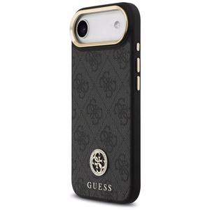 Guess 4G Strass Logo & Big Strap Metal Buttons Magnetinis dėklas telefonui iPhone Air - juodas