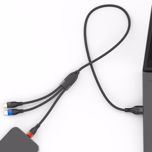 3mk Hyper Cable N-SERIES 3 in 1 USB-A / Lightning / Micro 1,2 m 9V/2A 18W - juodas