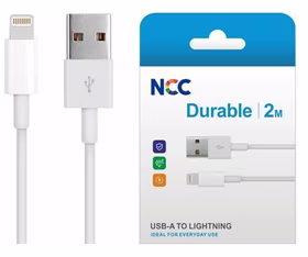 USB kabelis NCC "lightning" baltas 2m