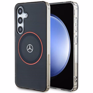 Mercedes dvigubo sluoksnio W Magnetinis dėklas telefonui Samsung Galaxy S24 - juodas