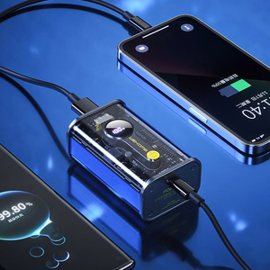 WEKOME WP-333 Vanguard Series išorinė baterija, 10000 mAh, PD 20 W + QC 22,5 W, juoda ir skaidri
