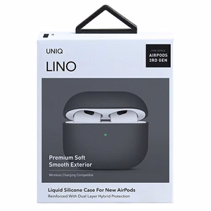 Uniq Lino silikoninis dėklas AirPods 3 - pilkas