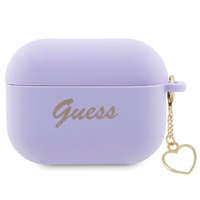 Guess GUAP2LSCHSU AirPods Pro 2 dėklas violetinis/violetinis Silikoninis Žavesio Širdies Kolekcija