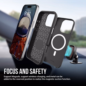Dėklas Perfectionists Triangle Mag Case Apple iPhone 15 Pro juodas