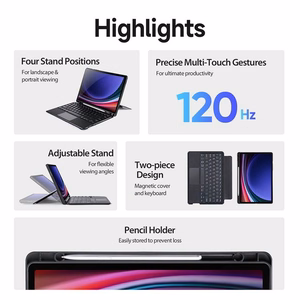 DUX DUCIS dėklas DK sulankstomas su belaidžiu klaviatūra SAMSUNG Tab S9/S9FE/S10FE juodas