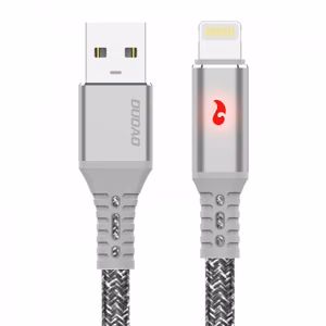 USB laidas Dudao L7xL pilkas Lightning 100cm su LED indikatoriumi (iki 3A)