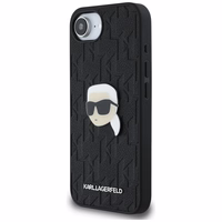 Karl Lagerfeld Monogram Karl Head Pin dėklas telefonui iPhone 16e - juodas