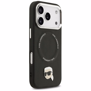 Karl Lagerfeld Karl Pin Magnetinis dėklas telefonui iPhone 17 Pro Max - Juodas