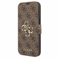 Guess GUBKP13X4GMGBR iPhone 13 Pro Max 6.7" rudas/rudas knygos tipo dėklas 4G Big Metal Logo