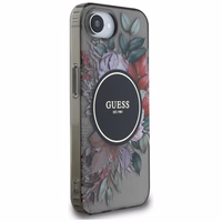 Guess IML Flowers Magnetinis dėklas telefonui iPhone 16e - juodas