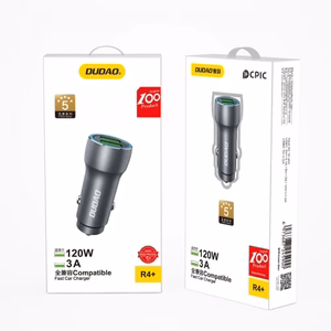 Automobilinis įkroviklis Dudao R4+ pilkas 18W (3xQC3.0)