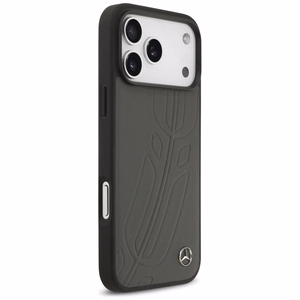 Mercedes Odinis Didelis Laurel Lapų Magnetinis dėklas telefonui iPhone 17 Pro Max - Juodas ir Pilkas
