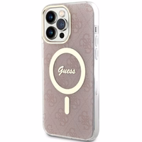 Guess 4G Magnetinis dėklas telefonui iPhone 14 Pro Max - rožinis