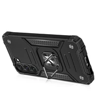 Wozinsky Ring Armor dėklas telefonui Samsung Galaxy S23 šarvuotas dėklas su magnetiniu laikikliu ir žiedu juodas